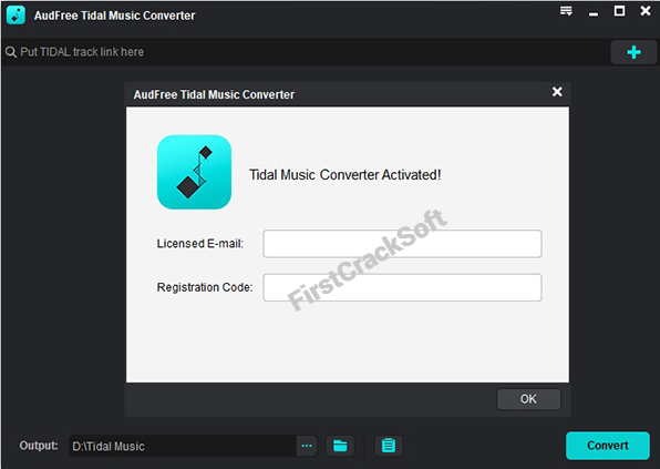 AudFree Tidal Music Converter License key 